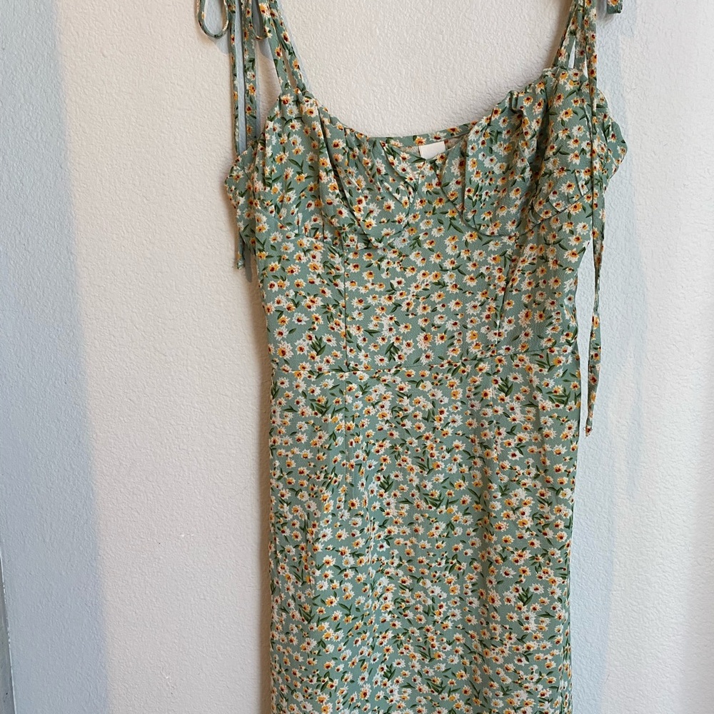 Floral Green Mini Dress